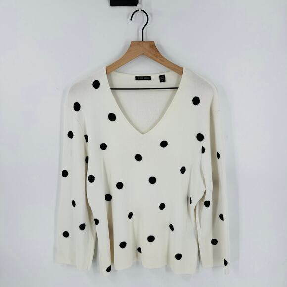 Vintage Venini Nights Embellished Polka Dot Lightweight Sweater XL Retro Look - Picture 6 of 6
